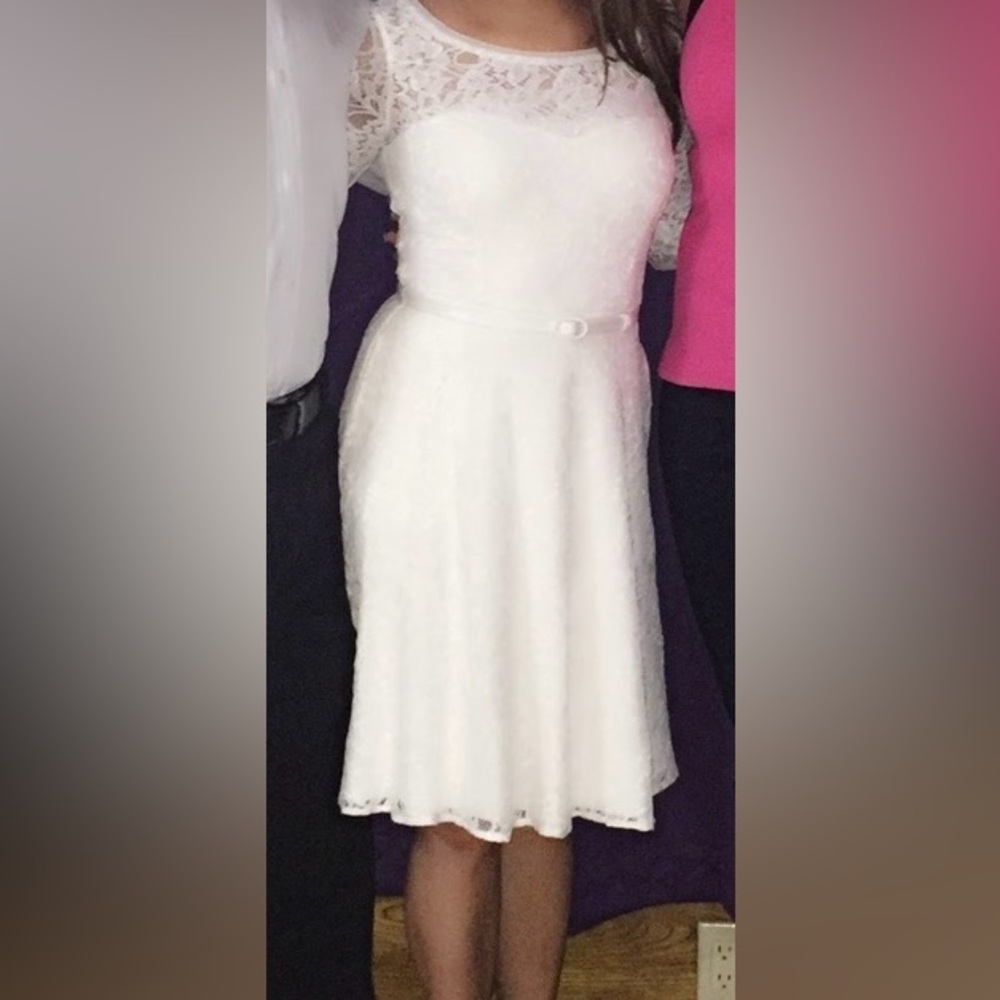 Elegant White Lace Dress